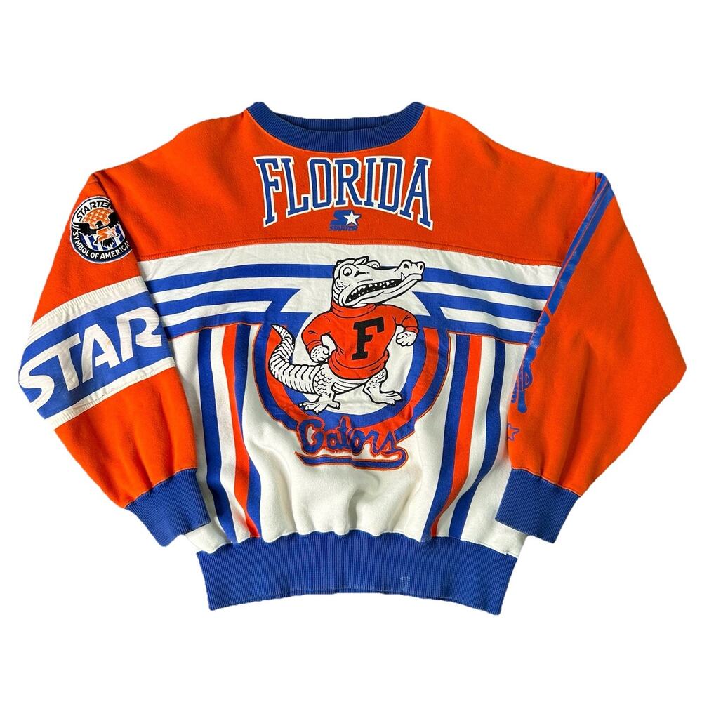 Rare 90s Florida Gators Starter All Over Print Sweater Crewneck Mens Medium